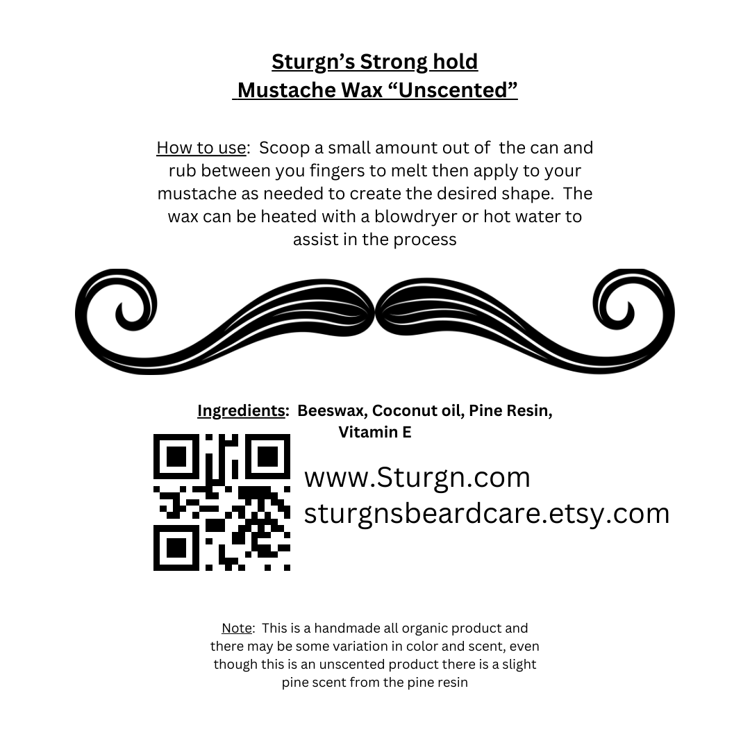 Sturgn's Normal hold Mustache Wax (Unscented)